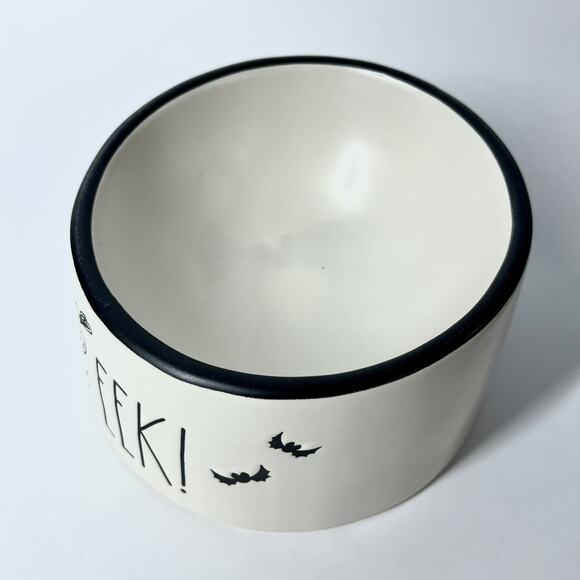 Peanuts X Rae Dunn Snoopy EEK! Halloween Dog Pet Food Raised Bowl 6x3.5” Ceramic - Picture 7 of 8